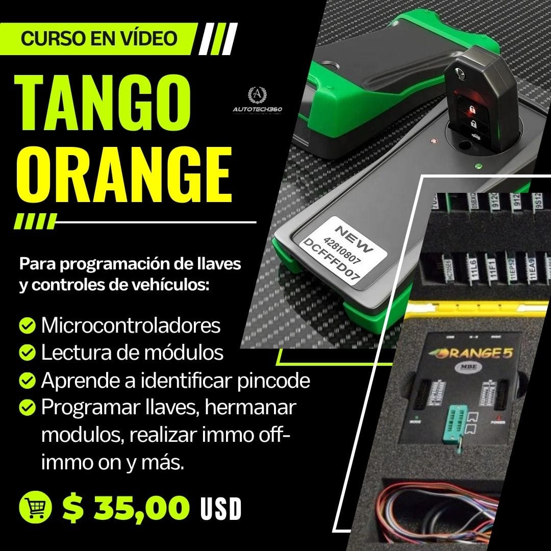 Curso de TANGO Y ORANGE para programación de llaves y controles de vehículos Curso de TANGO Y ORANGE para programación de llaves y controles de vehículos