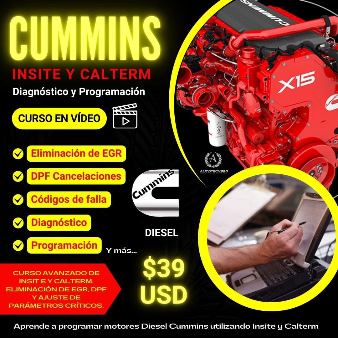 Curso de Diagnóstico y Programación Cummins INSITE y Calterm (EGR y DPF Eliminación)