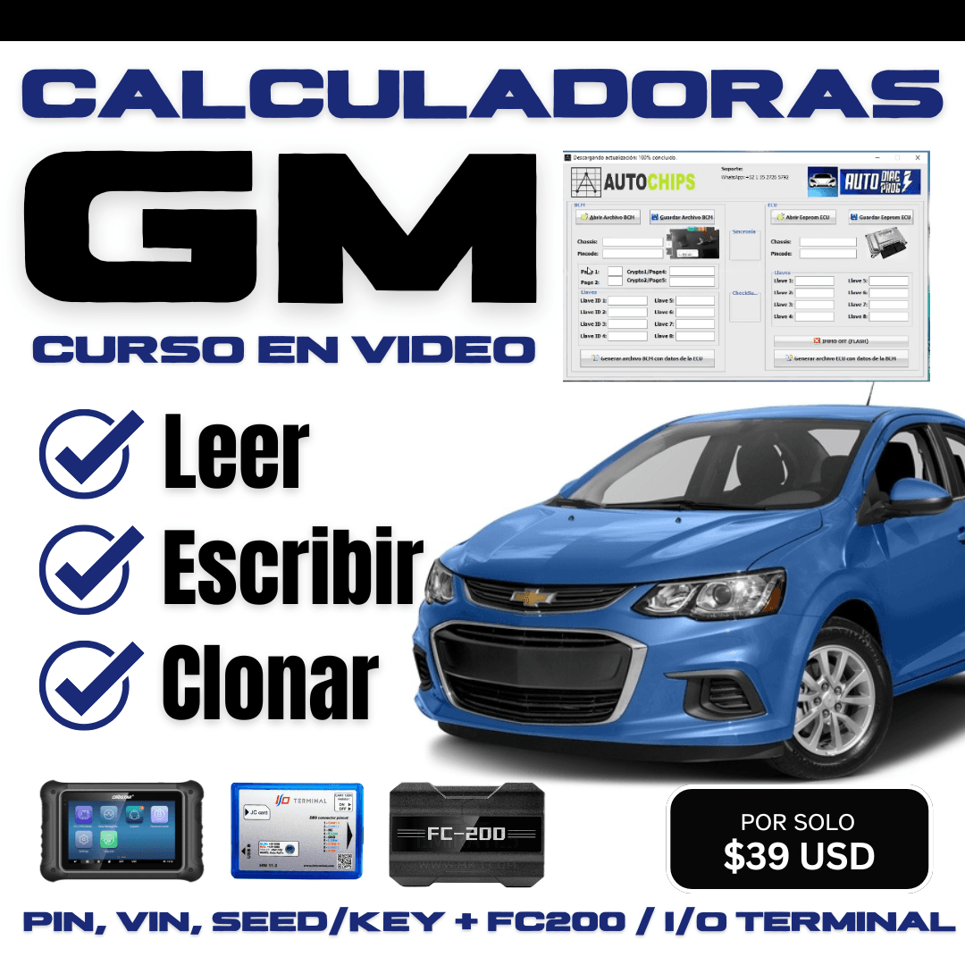 Curso Calculadoras GM PIN, VIN, SeedKey, FC200, IO Terminal
