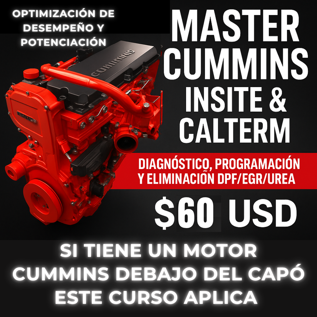 Master Cummins Diagnóstico, Programación y DPF OFF, EGR OFF, UREA OFF