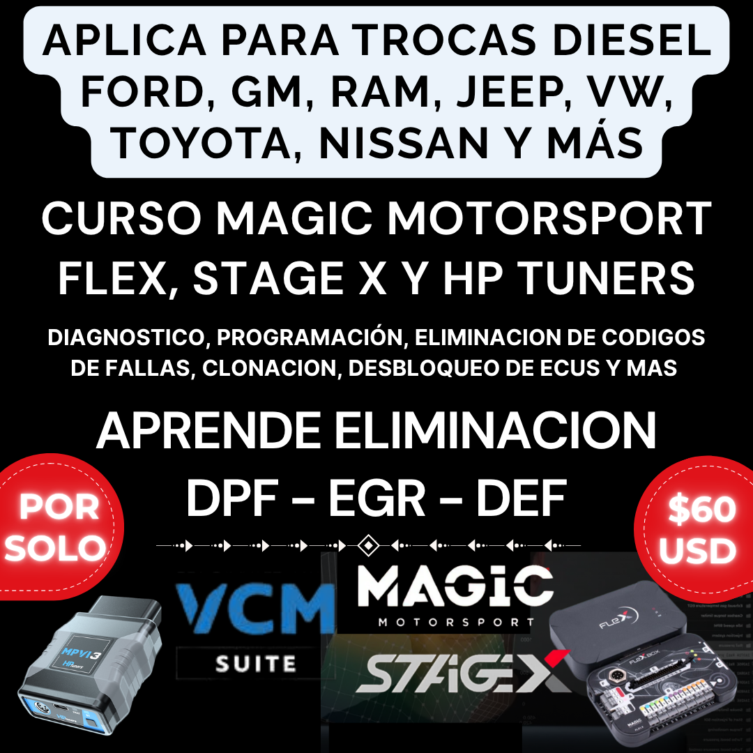 Curso Magic Motorsport Flex, Stage X y Hp Tuners