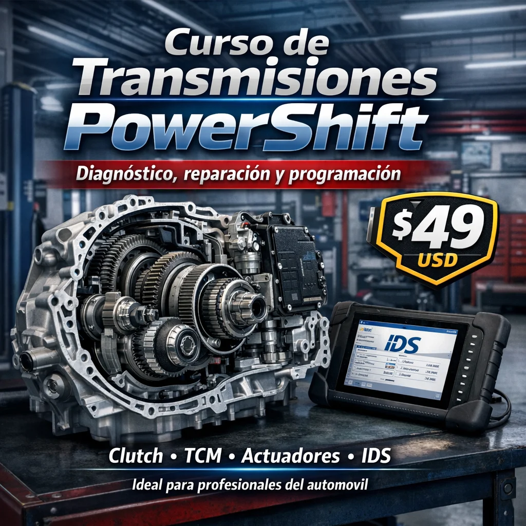 Curso Transmisiones PowerShift FORD, Diagnóstico, Reparación y Programación